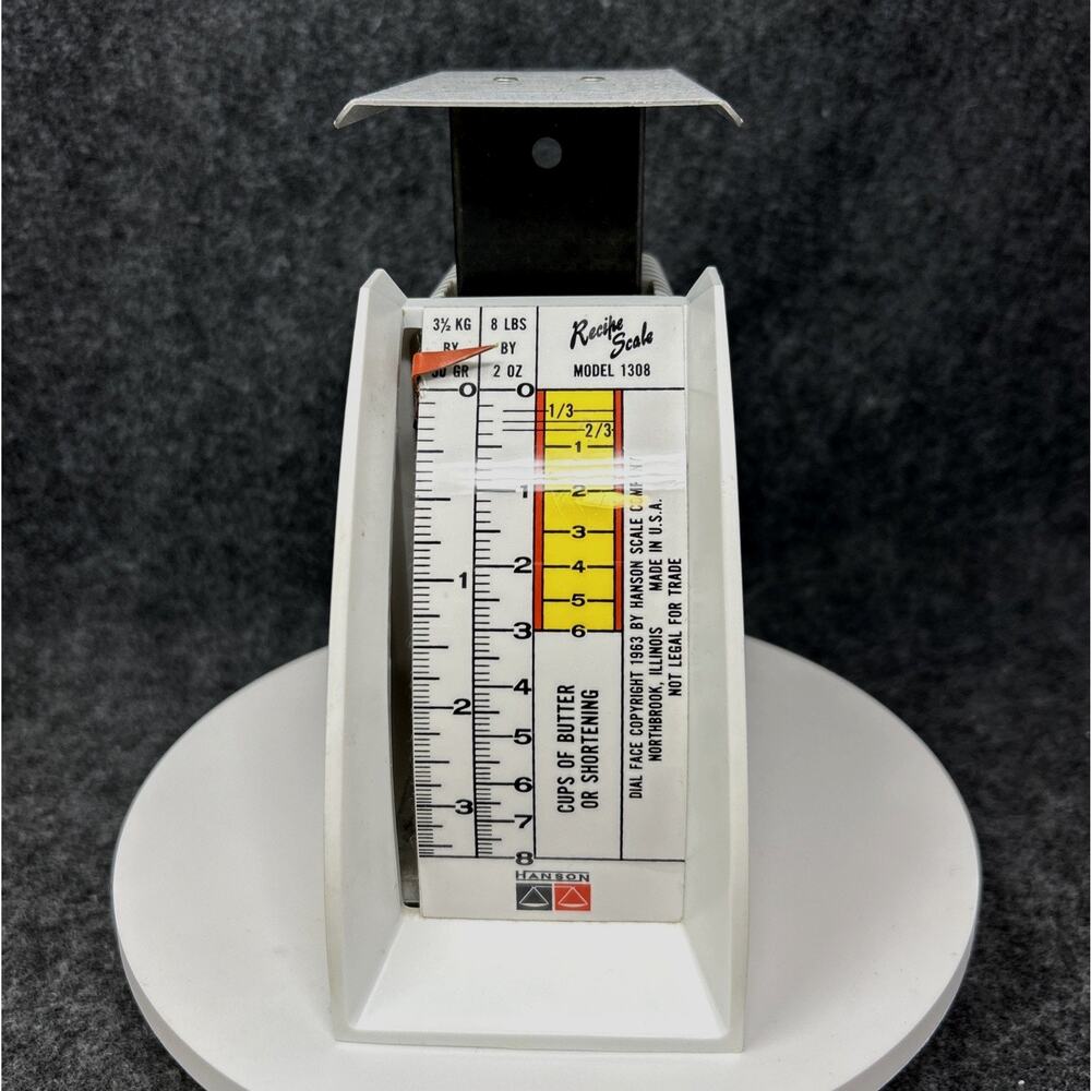 Vintage Hanson Scale Co. Recipe Scale Model 1308 MCM Mid Century Kitchen Decor